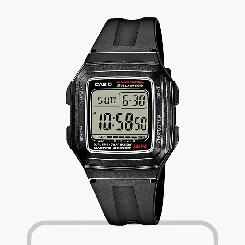 Casio Digital Grey Dial Resin Men's Watch- F-201WA-1ADF